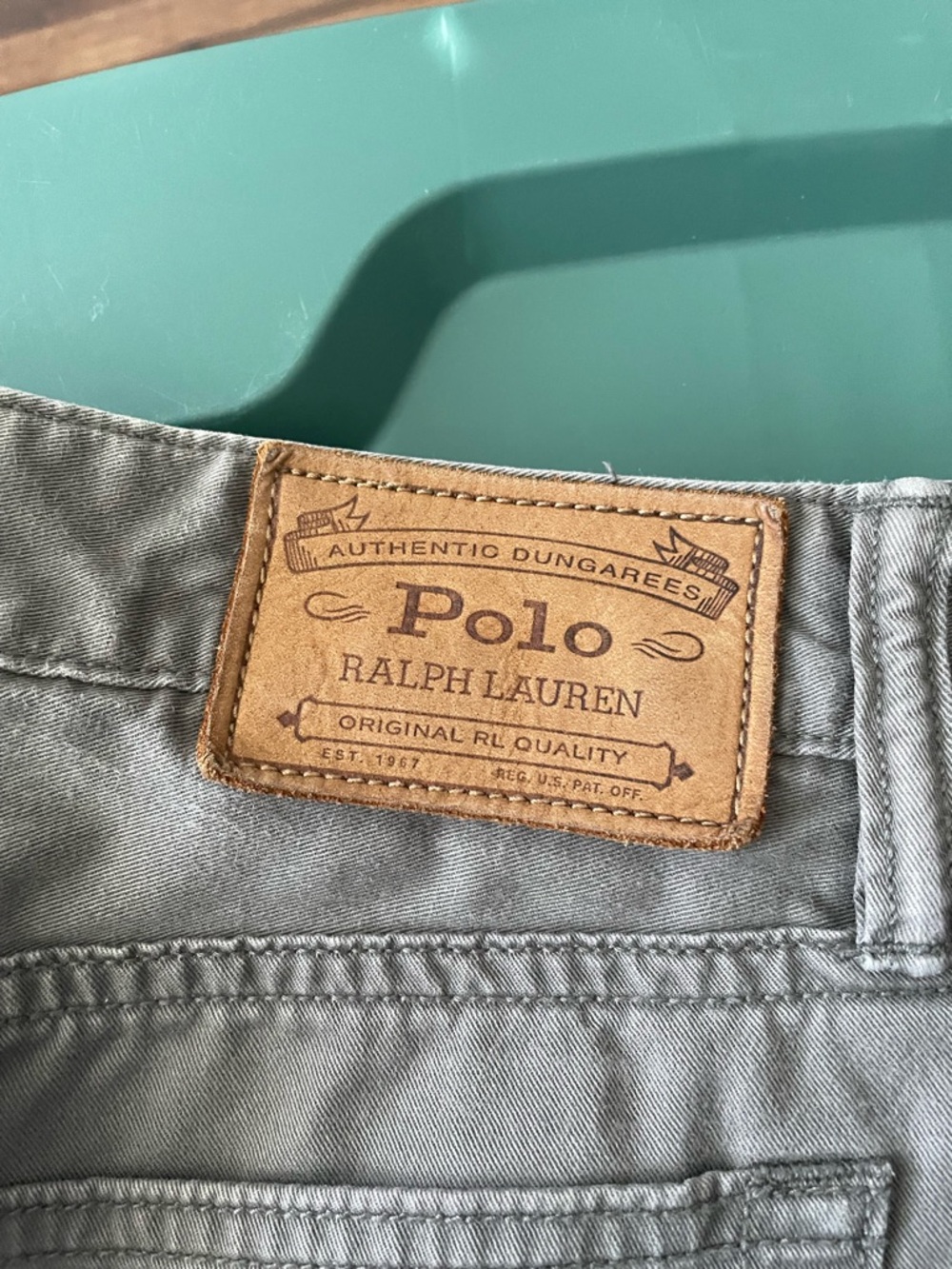 Ralph Lauren khaki chinos with navy label
